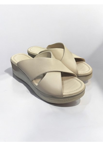 Hakiki Deri Ortopedik Dolgu Topuk Rahat Günlük Terlik fiyatları
