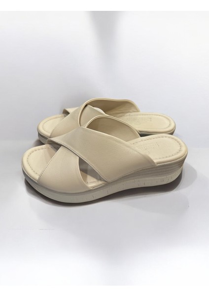 Hakiki Deri Ortopedik Dolgu Topuk Rahat Günlük Terlik modelleri