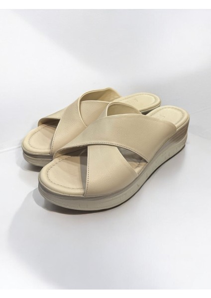Hakiki Deri Ortopedik Dolgu Topuk Rahat Günlük Terlik fırsatları