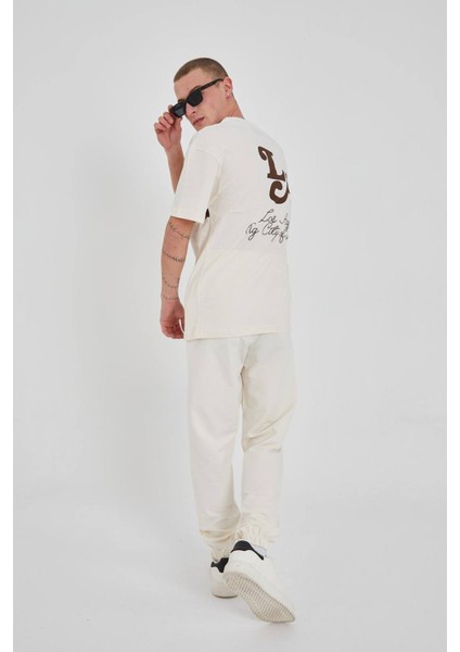 Oversize Baskılı Bisiklet Yaka Unisex Tshirt fiyatları