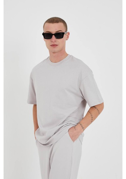 Oversize Baskısız Düz Unisex Tshirt