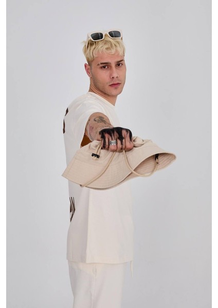 Oversize Bisiklet Yaka Baskılı Tshirt modelleri