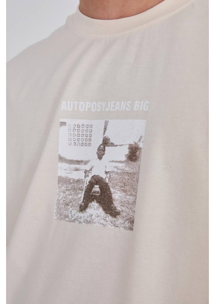 Oversize Bisiklet Yaka Baskılı Tshirt fırsatları