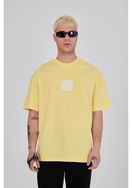Ön Arka Baskılı Bisiklet Yaka Oversize Tshirt fiyatları