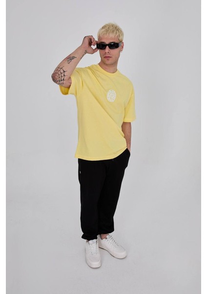 Ön Arka Baskılı Bisiklet Yaka Oversize Tshirt modelleri