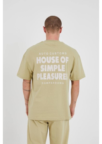 Yazı Baskılı Unisex Bisiklet Yaka Tshirt fiyatları