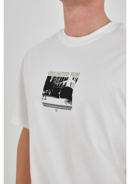 Unisex Baskılı Bisiklet Yaka Tshirt modelleri