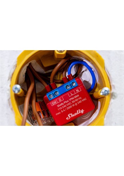 Shelly Plus 1pm Mini Gen3 1 Kanallı Enerji Ölçer Akıllı Ev Anahtarı - Wifi & Bluetooth Kontrollü Röle (Android, Ios, Alexa & Google Uyumlu)