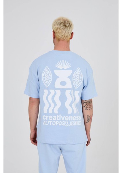 Relaxed Fit Baskılı Bisiklet Yaka Kısa Kol T-Shirt