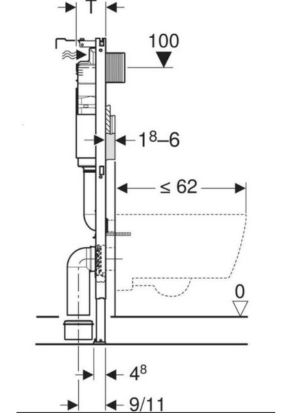 Gömme Rezervuar Alpha - 12 cm - Duofix - 112 cm - 458.233.00.2
