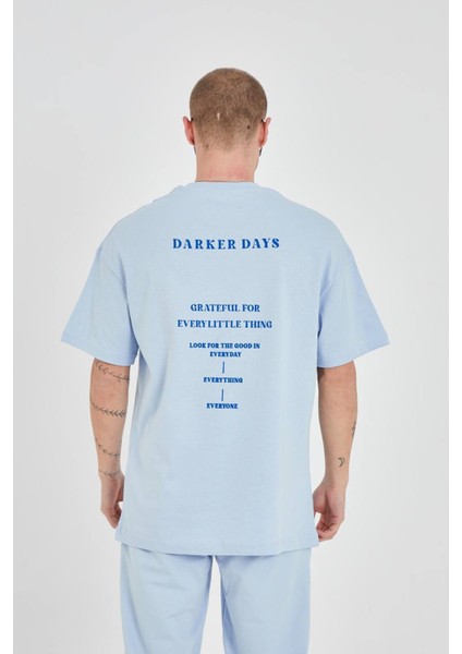 Oversize Yazı Baskılı Bisiklet Yaka Unisex Tshirt fırsatları