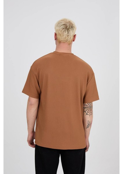 Oversize Yazı Baskılı Bisiklet Yaka Tshirt modelleri