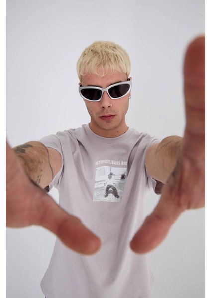 Oversize Bisiklet Yaka Baskılı Tshirt fiyatları
