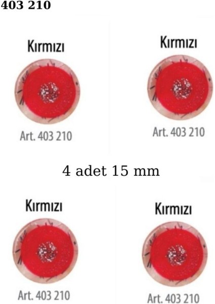 Simli Kırmızı Renk 4 Adet 15 mm Bebek Düğme, Bebek Kazak, Yelek, Gömlek Düğmesi 403 210
