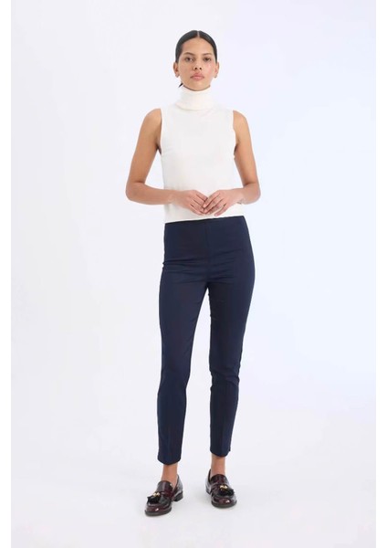 Sigaret Normal Bel Düz Paça Lacivert Kadın Pantolon J8743AZ/NV135