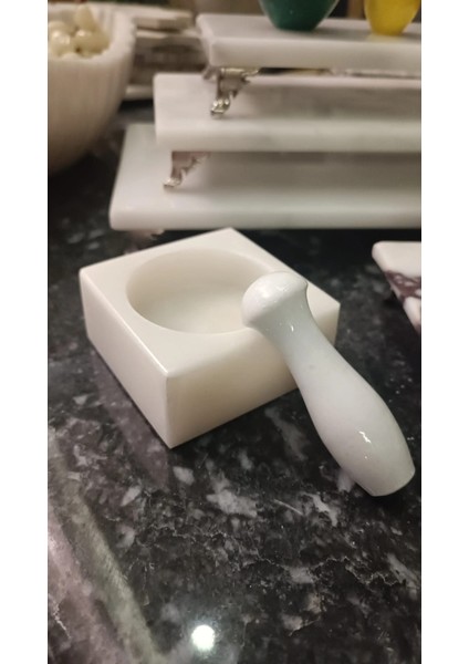 Mermer Hediyelik Obje Biblo Beyaz havan