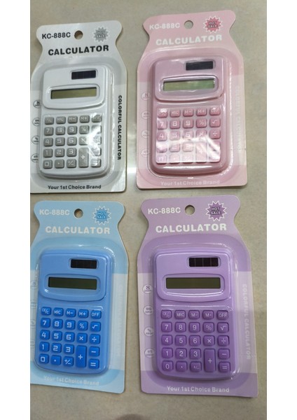 Hesap Makinesi Renkli Tasarım 4'lü Set