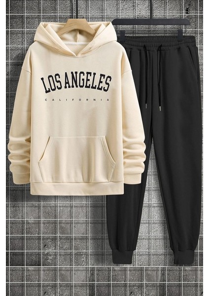 Uygun Tarz Unisex Los Angles Baskılı Eşofman Takımı