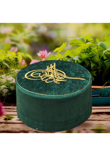 Tuğralı Yeşil Keçe Takke,tuğralı Takke,yeşil Takke,kalıplı Takke,sarıklık Takke,takke, T054