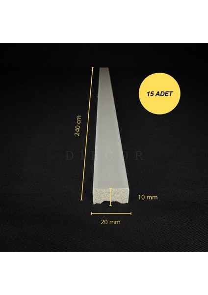 Dekoratif Boyanabilir 15 Adet 2 cm Polistren Duvar Çıtası