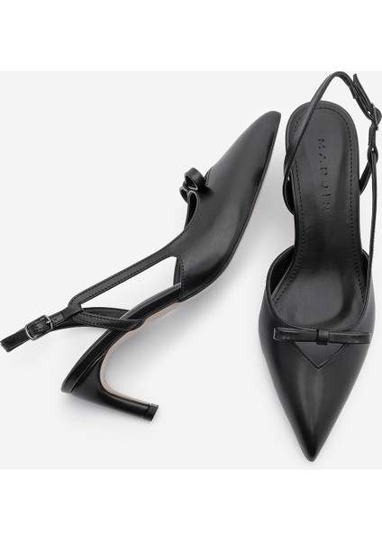 Kadın Stiletto Sivri Burun Fiyonklu Topuklu Ayakkabı Forve