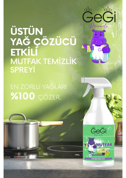 Mutfak Temizleyici Kir Yağ Sökücü Yüzeylerde Güçlü Etkili Sprey