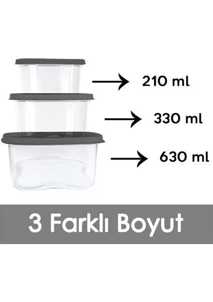 14'lü Kare Erzak Gıda Saklama Kabı Seti - Buzdolabı Düzenleyici Mikrodalga Difriz Kabı Antrasit fiyatları