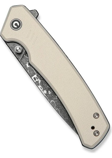 Merit Flipper & Thumb Stud Knife Ivory G10 Handle Damascus Çakı indirimleri