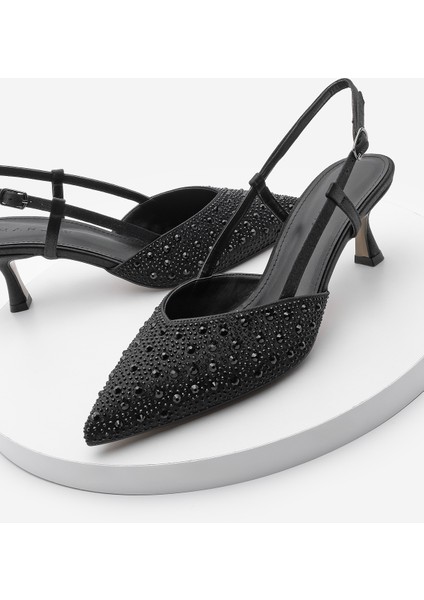 Kadın Stiletto Sivri Burun Taşlı Topuklu Ayakkabı Boniva