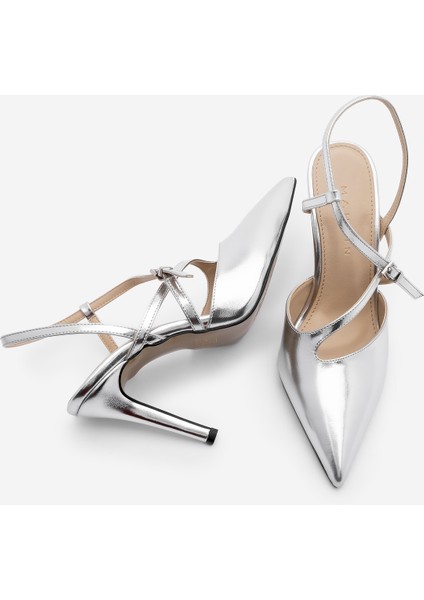Kadın Stiletto Bantlı Arkası Açık Topuklu Ayakkabı Tivo
