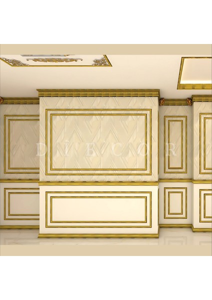 Dekoratif Polistren 10 Adet 4 cm Gold Duvar Çıtası