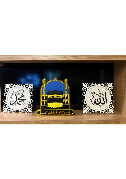 Kâbe ve Mekke 3D Dekor | Islami Temalı Masa ve Duvar Süsü Plastik 25 cm