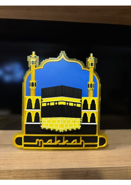 Kâbe ve Mekke 3D Dekor | Islami Temalı Masa ve Duvar Süsü Plastik 25 cm
