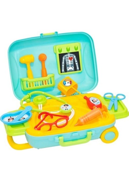 Eğitici Eğlenceli Oyuncak Doktor Bavul Seti Çocuk Meslek Setleri Evcilik Aktivite Oyuncağı
