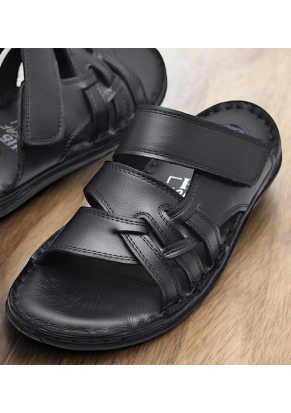 Jel Taban 057 Tam Ortopedik Günlük Deri Erkek Terlik Içi Dışı Deri
