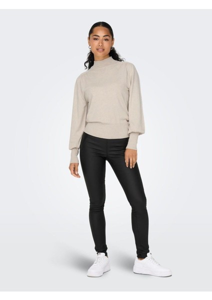 Kadın Skinny Fit Yüksek Bel Deri Tayt Pantolon - 15302624