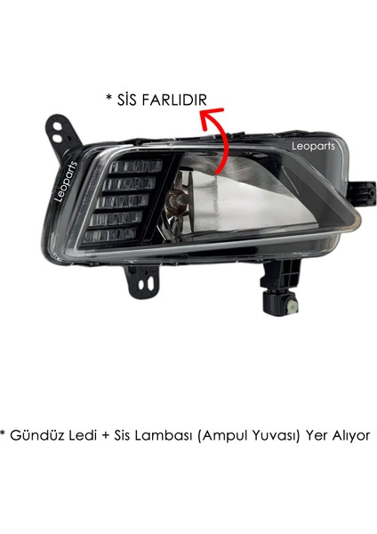 Polo Sis Lambası Sağ (Gündüz Ledli - Sis Farlı) 2018-2020 2G0941662