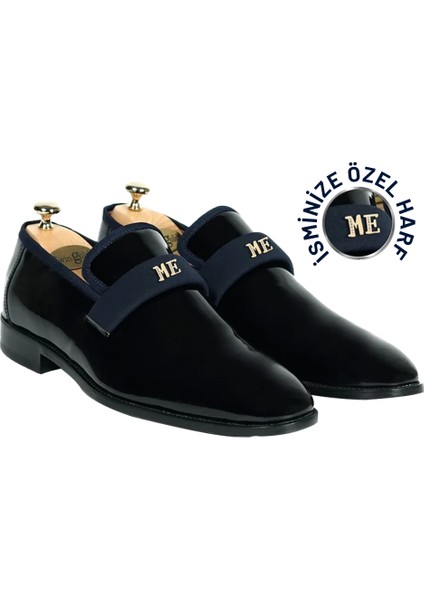 Kişiye Özel Altın Harfli Erkek Smokin Ayakkabısı