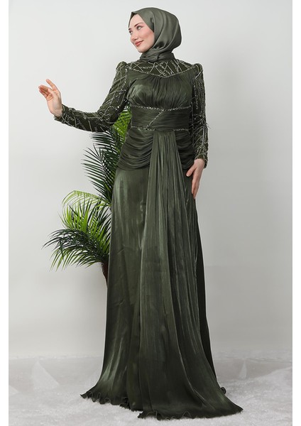 Çağla Taşlı Abiye Haki