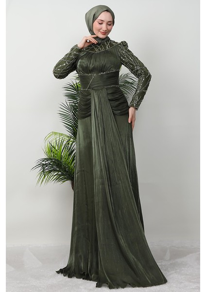 Çağla Taşlı Abiye Haki fiyatları