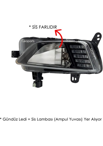 Polo Sis Lambası Sol (Gündüz Ledli - Sis Farlı) 2018-2020 2G0941661