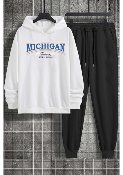 Uygun Tarz Unisex Michigan Baskılı Eşofman Takımı