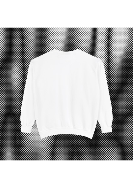 Star Yıldız Desen Unisex Nakışlı Y2K Beyaz Sweatshirt