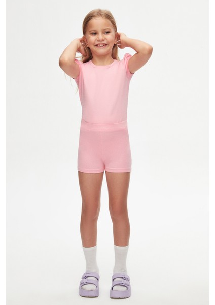 Pembe Basic Kız Çocuk Dans Şort