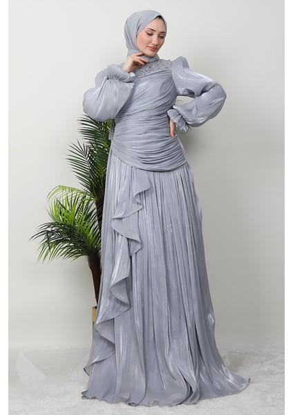 Tülin Tesettür Abiye Gri fırsatları