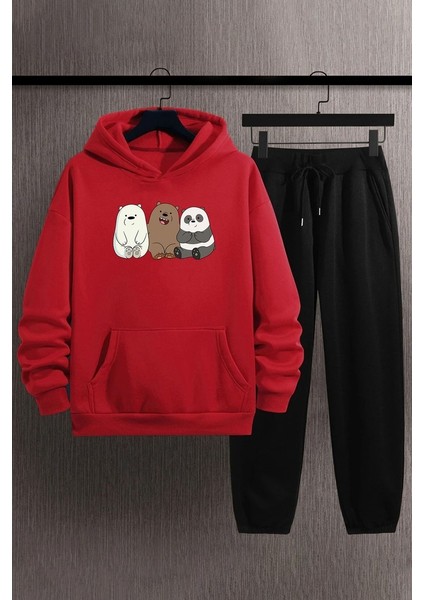Only Trendwear Kafadar Ayılar Baskılı Eşofman Takımı