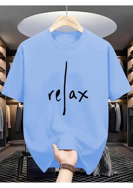 Erkek Relax Basklı T-Shirt Yeni Sezon Oversize Salaş