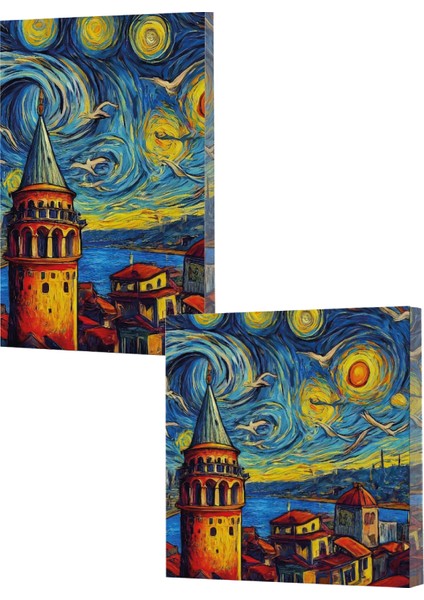 Vivago Art Van Gogh 5 Galata 14X20 Çizgili DEFTER-15X15 Çizgisiz Defter Seti (320 Sayfa)