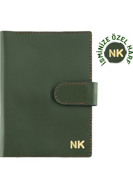 Twingold Kişiye Özel Tiesto Deri A5 Defter ve Ajanda Kılıfı Haki
