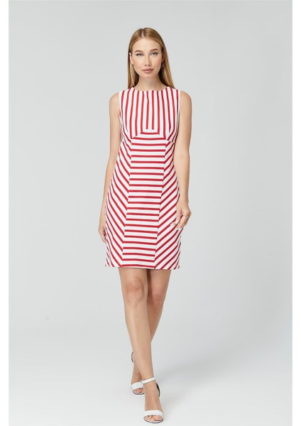Çizgili Penye Elbise